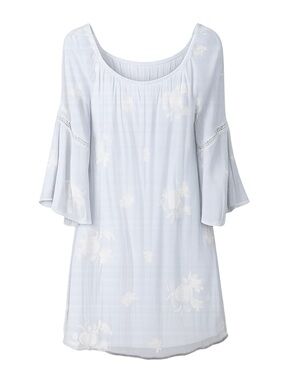 Womens Embroided Mini Dress White Size Large Coastal Fairy Euro Summer Resort